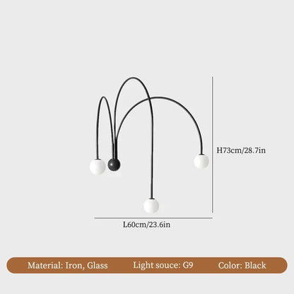 DecorBites™ Iron Glass LED Wall Light for Living Room Bedside Table Restaurant Home Decorations