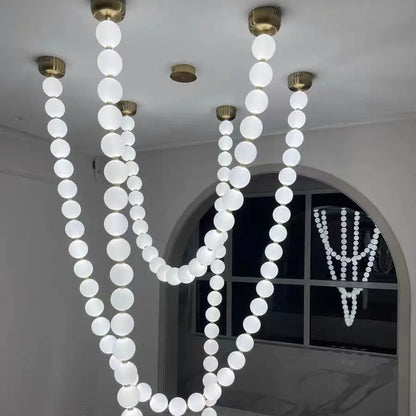 Lámpara colgante de cristal dorado DecorBites™ para sala de estar, collar de burbujas de lujo