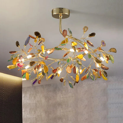 DecorBites™ Agate Branch Chandelier - Nordic Glass LED Globe for Bedroom, Kitchen, Dining Room