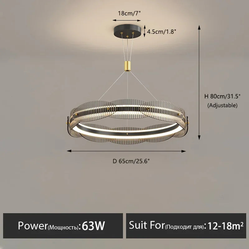 DecorBites™ LED Pendant Light: Modern Minimalist Chandelier for Living, Dining, Kitchen, Bedroom, Office