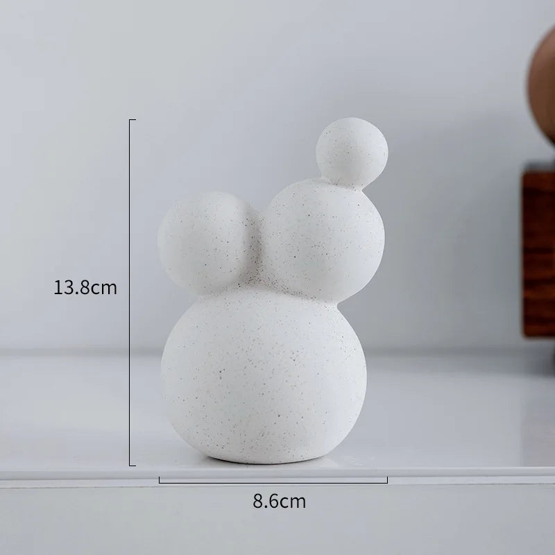 ديكوربايتس™ منحوتة سيراميكية هندسية يدوية: زينة سطح مكتب دائرية تجريدية لديكور المنزل