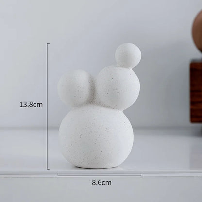 ديكوربايتس™ منحوتة سيراميكية هندسية يدوية: زينة سطح مكتب دائرية تجريدية لديكور المنزل