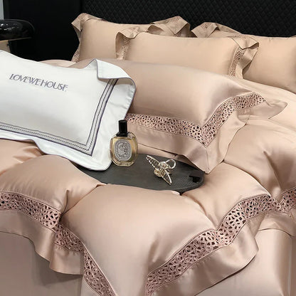 Decobites Eucalyptus Lyocell 1000TC Luxury Bedding Set with Wide Edge, Soft Silky & Breathable