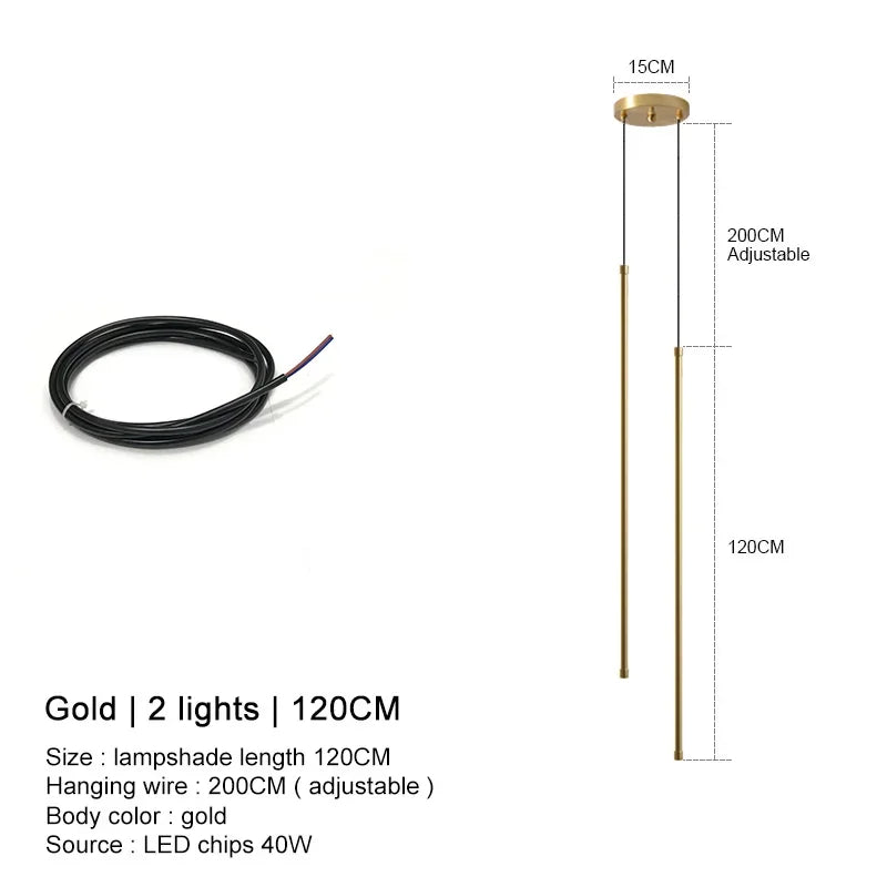 DecorBites™ Black LED Chandelier Pendant Lights for Dining Room and Bedroom