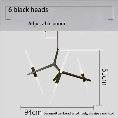 DecorBites™ LED Chandelier: Modern Gold Black Ceiling Pendant for Kitchen Dining Living Bedroom