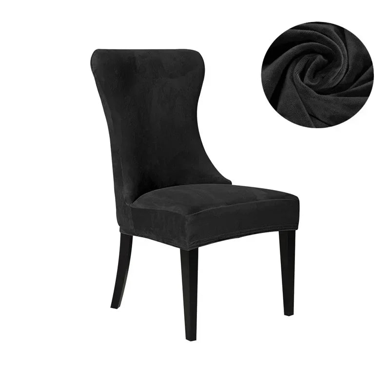 Decobites Velvet Fleece High Back Chair Covers: Elegant, Armless Seat Slipcovers