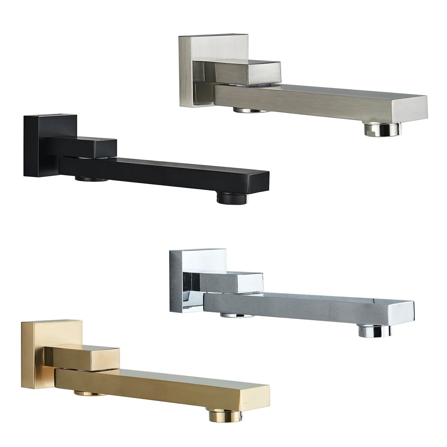 DecorBites™ Brass Chrome/Black Bronze Swivel Shower Faucet Spout Wall Mount Bathroom Accessory