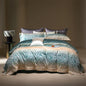 Decobites Vintage Luxury Jacquard Egyptian Cotton Bedding Set with Duvet, Sheet and Pillowcase