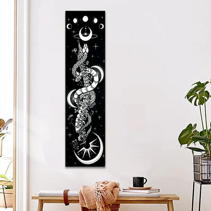 Decobites Moon Phase & Flower Vines Tapestry Set for Room Decor