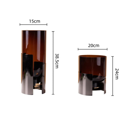 DecorBites™ Amber Glass Vase: Stylish Terrarium and Room Decoration Accessory