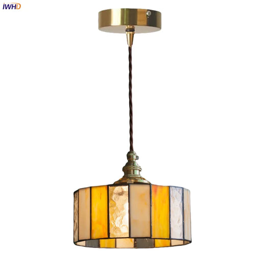 Lámpara colgante LED de colores DecorBites™ estilo vintage con pantalla de cristal para cocina, cafetería o sala de estar.