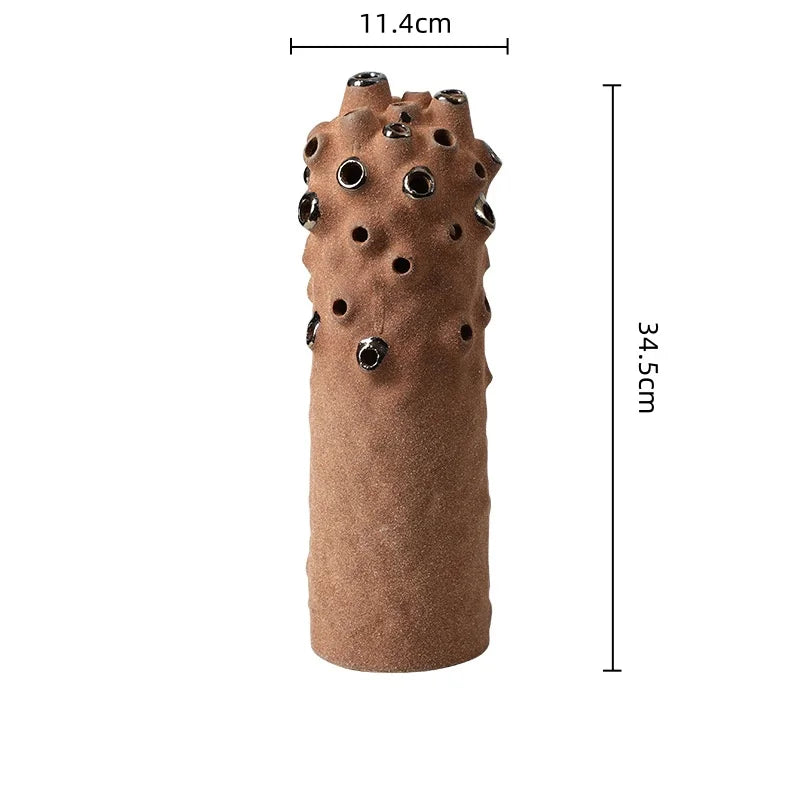 زينة سيراميك على شكل كرة مرجانية من DecorBites™: أعمال فنية من الفخار الخشن لديكور منزلي أنيق