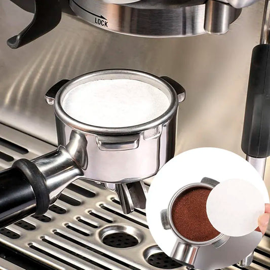 DecorBites™ Coffee Filter Papers for 51/54/58mm Espresso Portafilter Basket - 100 Pack