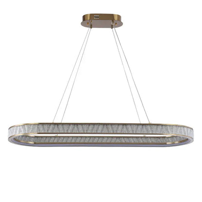 DecorBites™ Crystal Oval Pendant Chandelier for Living Room Bedroom Dining Room Lighting
