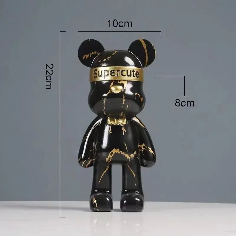 DecorBites™ Graffiti Bear Figurine: Modern Abstract Home Decor Statuette