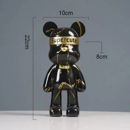DecorBites™ Graffiti Bear Figurine: Modern Abstract Home Decor Statuette