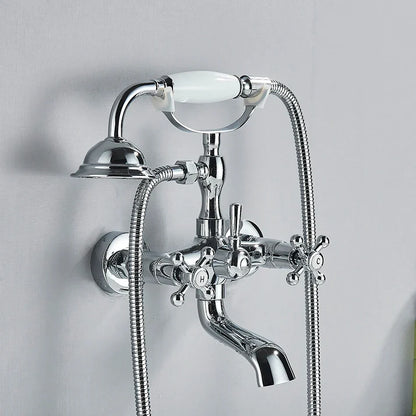 DecorBites™ Golden Black Bathtub Faucet with Hand Shower and Rotate Spout