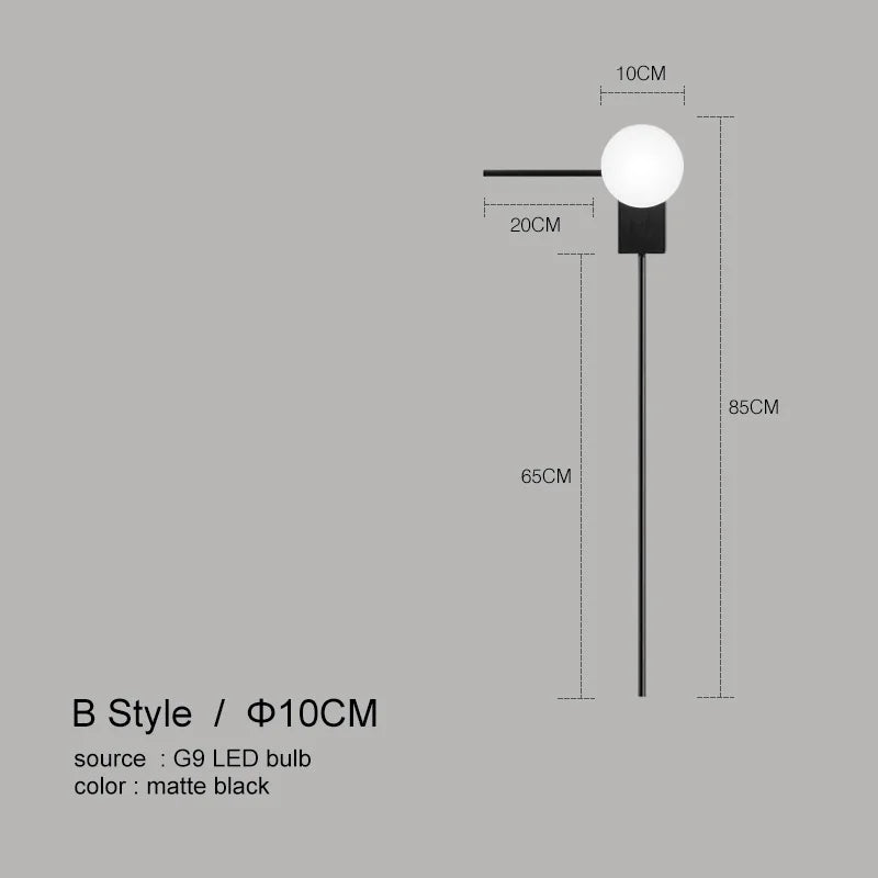Apliques de pared DecorBites™ con forma de bola de cristal para decoración moderna del hogar e iluminación artística