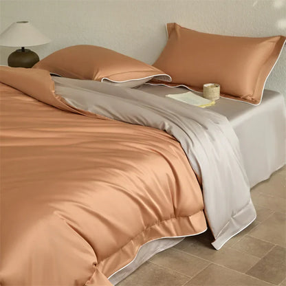 Decobites Luxury 600TC Egyptian Cotton Bedding Set: Duvet, Bed Sheet, Pillowcases - Queen King Size