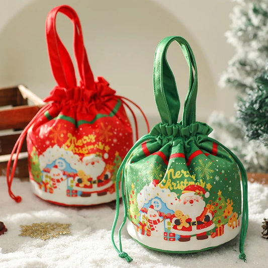 DecorBites™ Christmas Eve Apple Bag: Festive Handheld Gift Bag for Santa Candy 和 Children