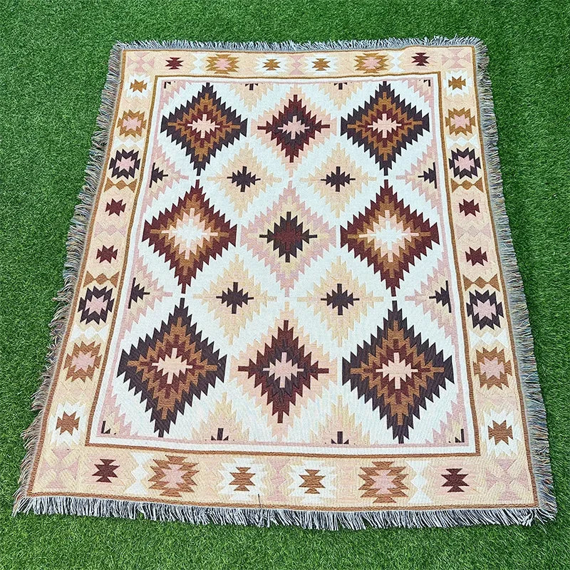 DecorBites™ Bohemian Classic Design Thread Blanket and Throw