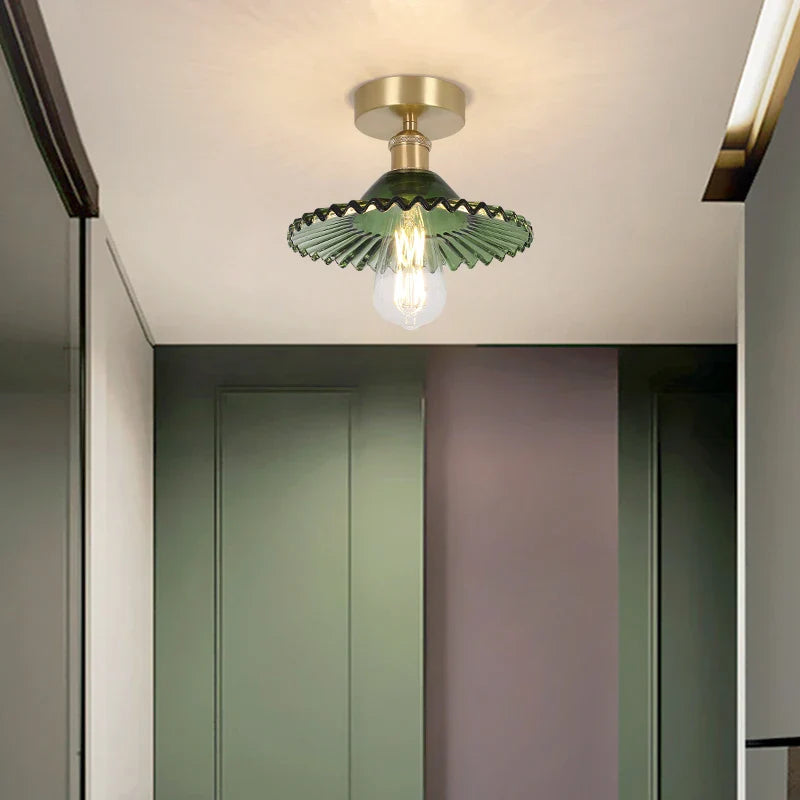 Decorbites™ Grünes Glas Kupfer Deckenleuchte Balkon Küche Moderne LED Lampe