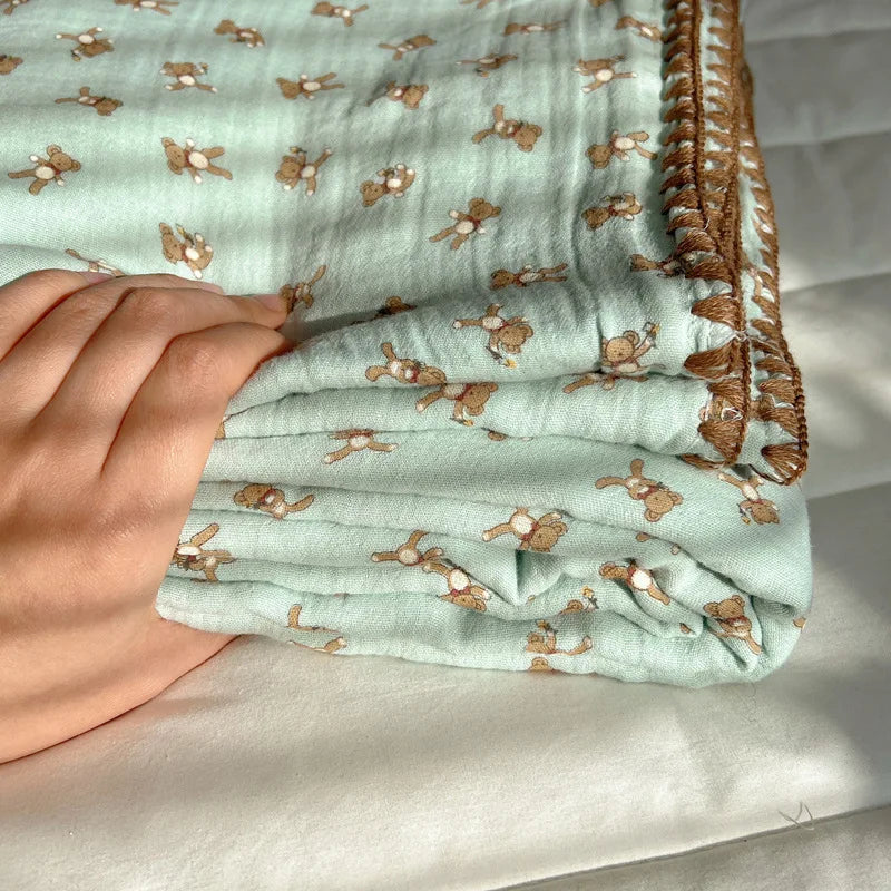 DecorBites™ Korean Cotton Cartoon Blanket for Travel & Home - Kids, Adults