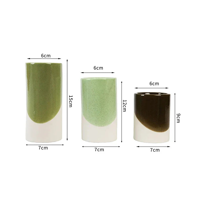 Green Ceramic Candle Holders