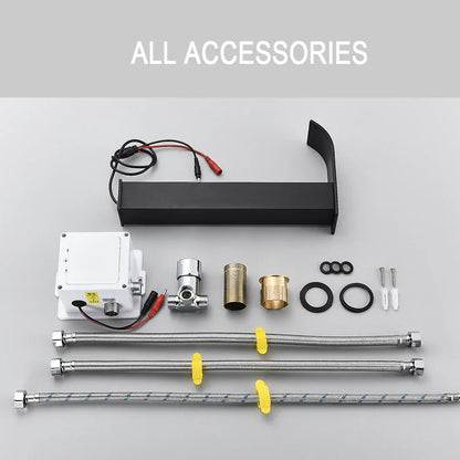 صنبور حوض الحمام DecorBites™ المزود بمستشعر تلقائي على شكل شلال - حنفية حوض حمام بدون لمس