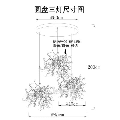 DecorBites™ Leaf Chrome Ceiling Chandelier for Living Room, Bar, or Balcony Lighting