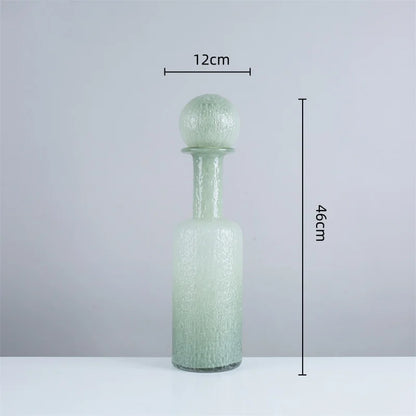 DecorBites™ Grey Round Glass Vase Hammer Lid Terrarium Home Decoration
