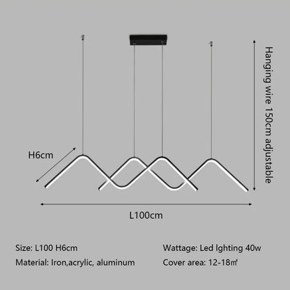 ديكوربايتس™ مصابيح LED هندسية معلقة، إضاءة ثريا عصرية بسيطة