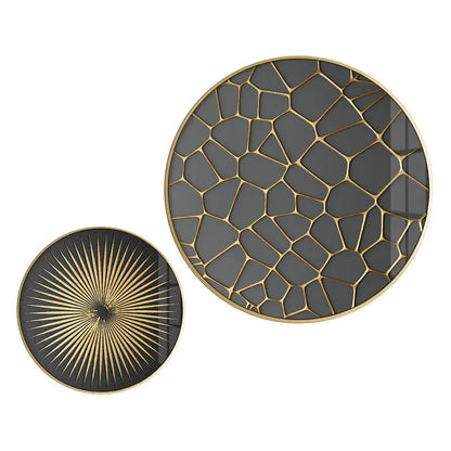 DecorBites™ Gold Foil Abstract Decorative Painting for Luxury Dining Spaces