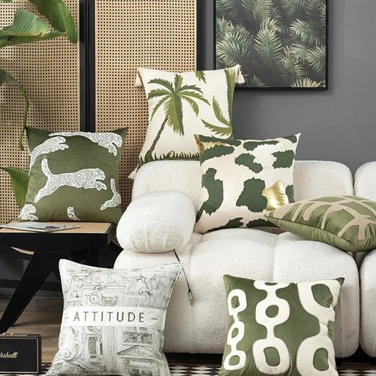 DecorBites™ Embroidered Patchwork Cushion Cover 45*45 for Elegant Living Room Decor