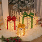 New Christmas Gift Box with LED Light String Warm Light Three-piece Christmas Holiday Props Decoration Room Decoration Lights