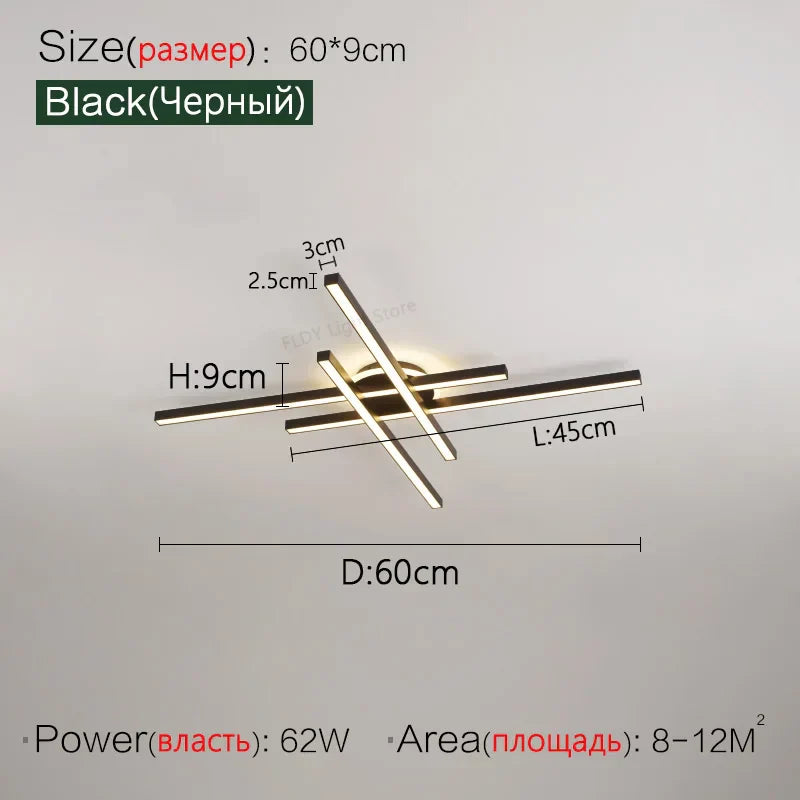 Lámpara de techo LED nórdica DecorBites™ 2023 para sala de estar, comedor y dormitorio