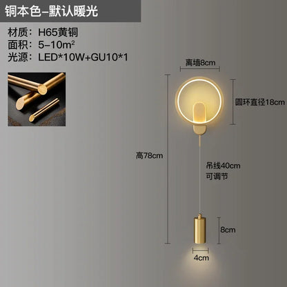 DecorBites™ LED Moon Wall Light American Style Bedroom Decor Copper Wall Lamp