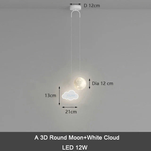 ديكوربايتس™ مصباح معلق للأطفال على شكل نجمة وقمر مع جهاز تحكم عن بعد للتحكم في الإضاءة