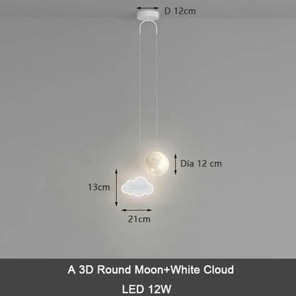 ديكوربايتس™ مصباح معلق للأطفال على شكل نجمة وقمر مع جهاز تحكم عن بعد للتحكم في الإضاءة