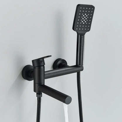 Grifo para ducha y bañera tipo cascada DecorBites™ de montaje en pared, color negro