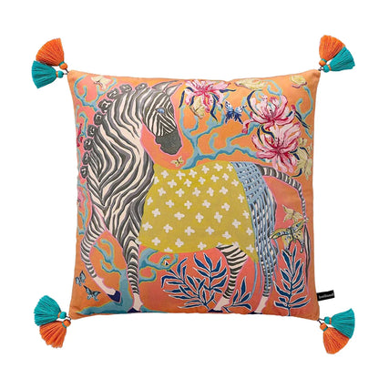 DecorBites™ Handmade Lumbar Pillow Case Lion Dog Floral Decorative Cover