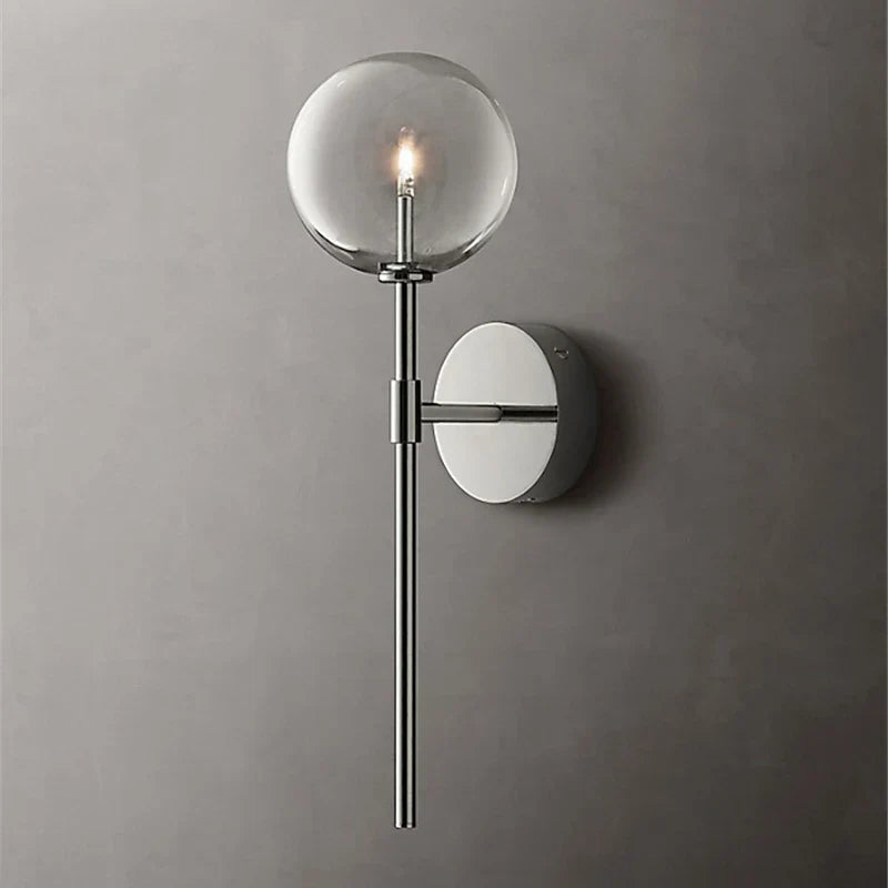 DecorBites™ Clear Glass Ball Long Wall Sconce - Retro Style for Living Room, Bedroom, Kitchen