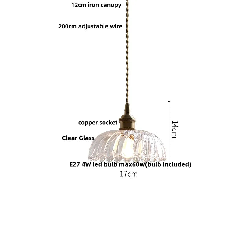 DecorBites™ Clear Glass LED Pendant Lamp Modern Nordic Style Adjustable Hanging Light