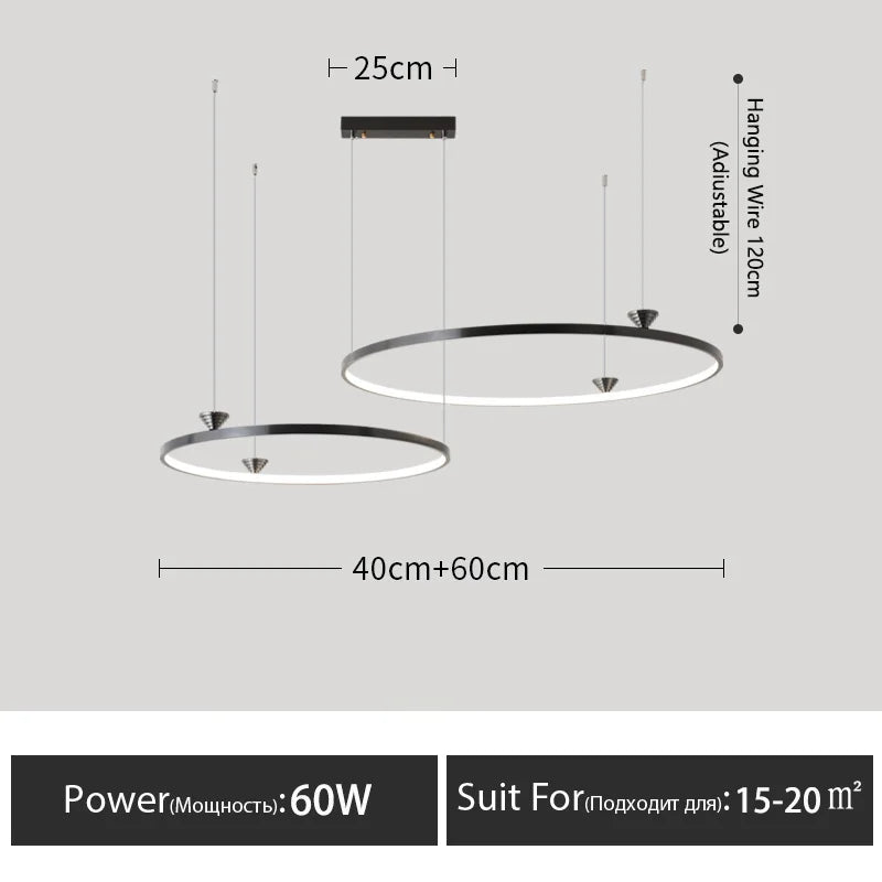 DecorBites™ Circular All-Copper Italian Style LED Pendant Lamp for Living Room and Bedroom