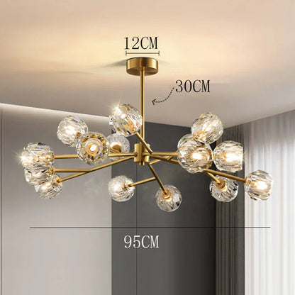 DecorBites™ Crystal Chandelier: Luxury Living Room & Dining Room Ceiling Light