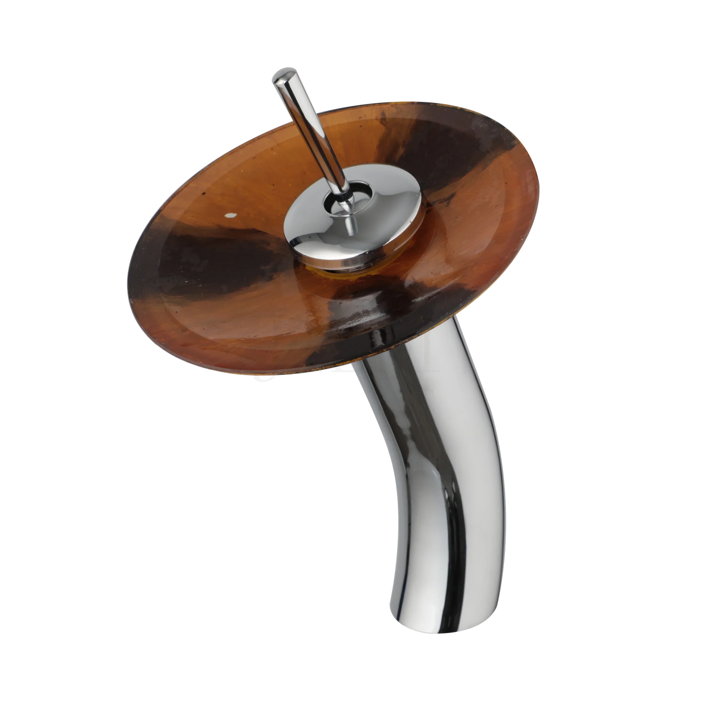 DecorBites™ Glass Rocker Handle Basin Faucet, Waterfall Mixer Taps, Chrome Finish