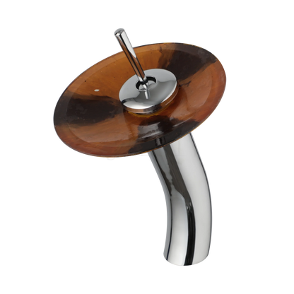DecorBites™ Glass Rocker Handle Basin Faucet, Waterfall Mixer Taps, Chrome Finish