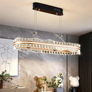 Brushed Gold LED Chandelier 88cm Length