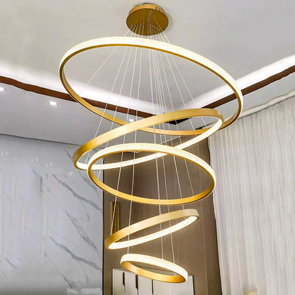 DecorBites™ Crystal Chandelier Stair Pendant Lamp Living Room Pendant Lights Interior Lighting