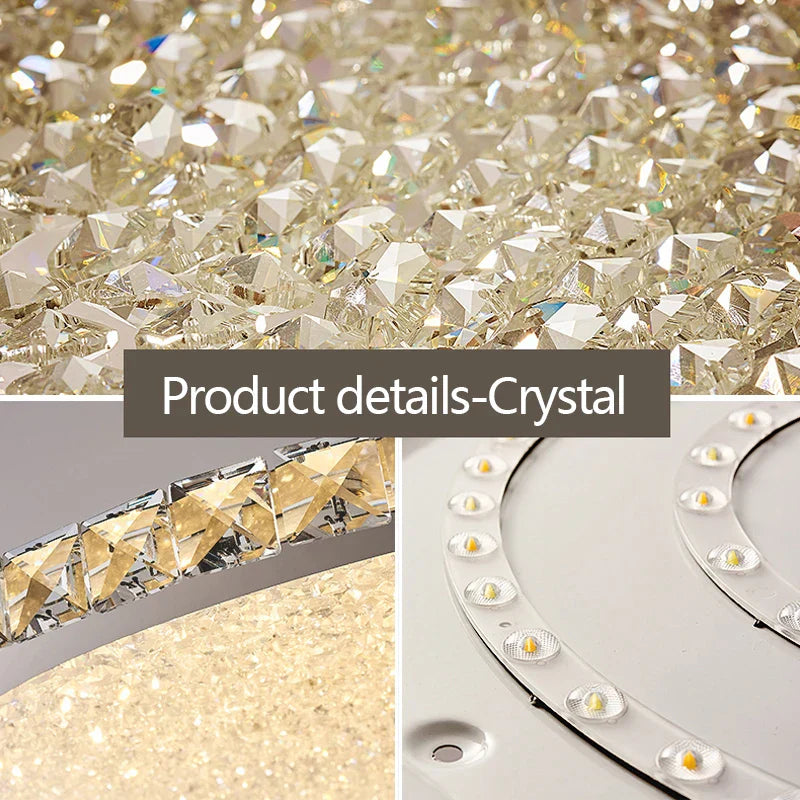 DecorBites™ Crystal Round Ceiling Lamp Elegant LED Lighting for Bedroom & Living Room